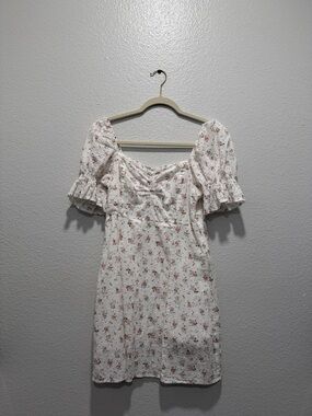 Breath of Youth White Floral Puff-Sleeve Summer Dress